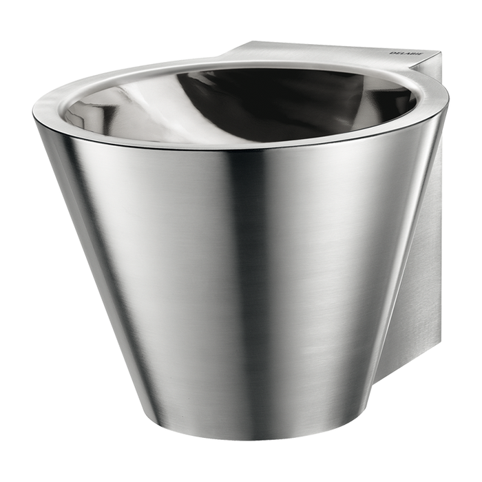 Lavabo suspendido DELABIE MINI BAILA, sin agujero para grifo, acabado doble