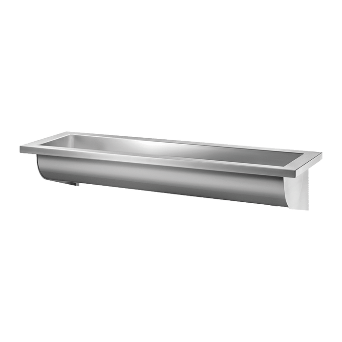 Lavabo collettivo sospeso DELABIE CANAL, lunghezza 3000 mm, senza foro, scarico a destra