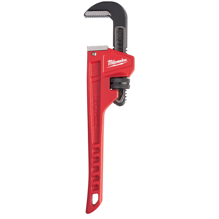 Milwaukee steel adjustable pipe wrench, 250 mm