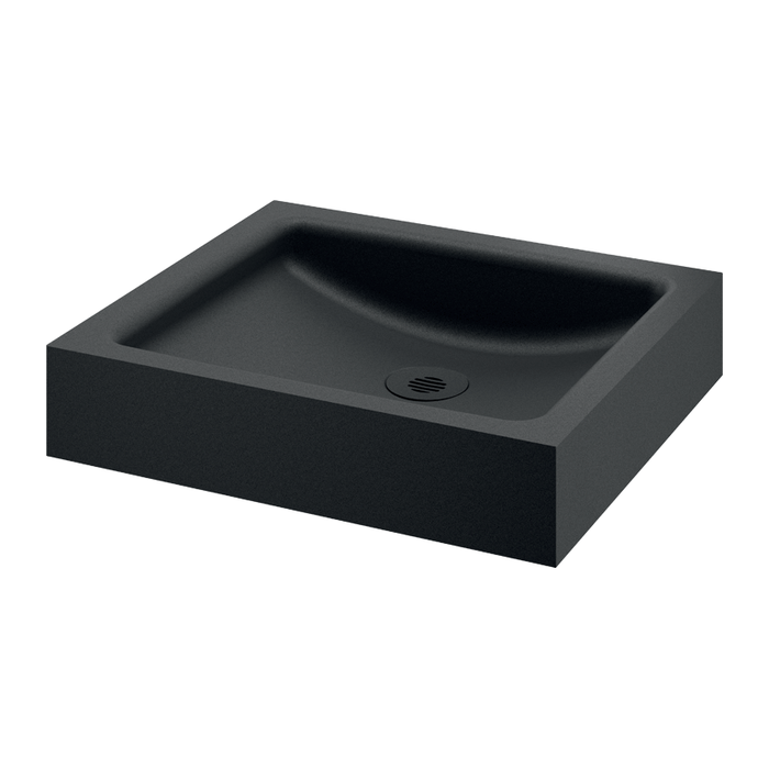 Lavabo da appoggio DELABIE UNITO, senza foro, colore nero opaco