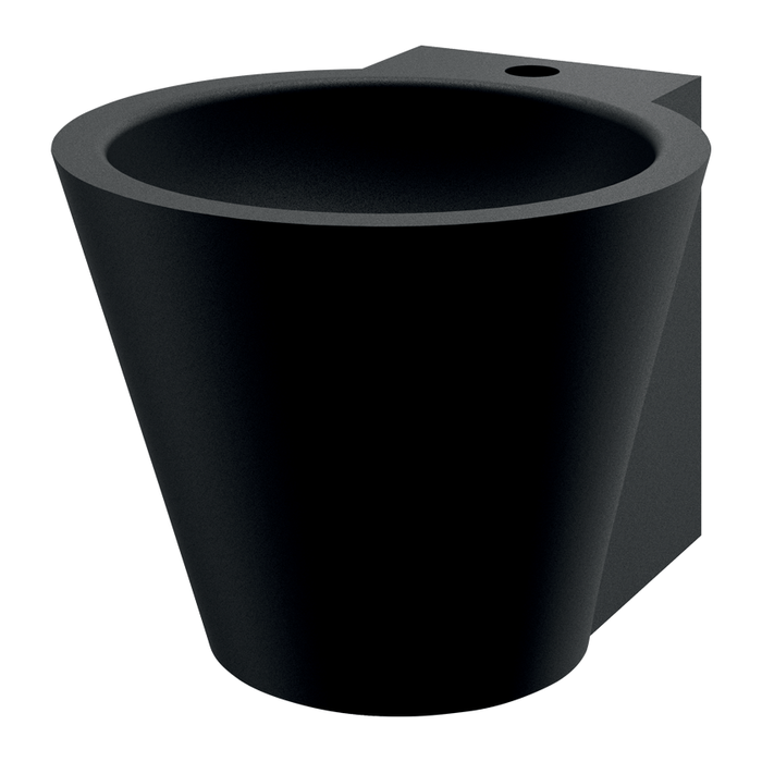 DELABIE MINI BAILA wall-hung washbasin, with Ø35mm tap hole, matt black finish