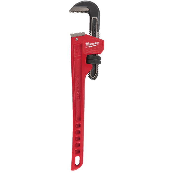 Milwaukee steel adjustable pipe wrench, 450 mm