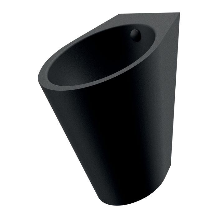 DELABIE FINO wall-hung urinal, concealed inlet, matt black finish