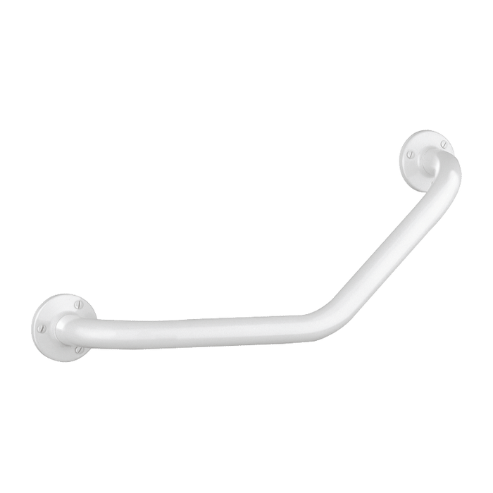 DELABIE EKO 135° grab bar for people with disabilities, Ø25, 220 × 220 mm, white epoxy stainless steel