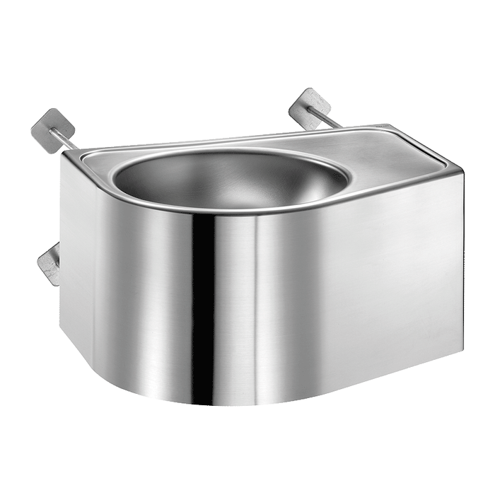 DELABIE DUO S TC L wall-hung washbasin, cross-wall installation, vandal-resistant