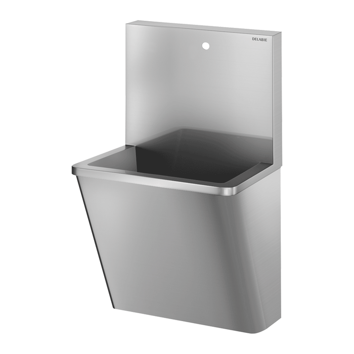DELABIE HIGIENA wall-hung surgical scrub-up trough, length 700 mm, with high back splash, with Ø22mm tap hole