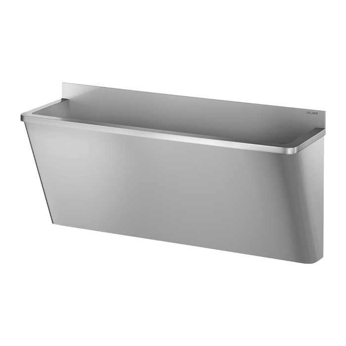 Lavabo chirurgico sospeso DELABIE HIGIENA, lunghezza 1400 mm, con alzatina bassa, senza foro