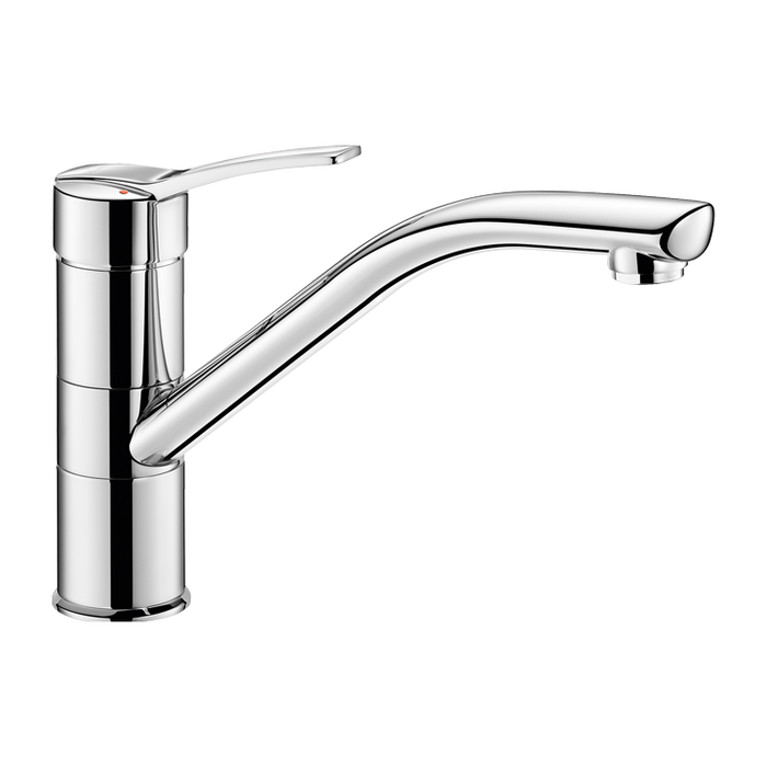 DELABIE mechanical deck-mounted tap, for sink, with swivel spout, solid handle