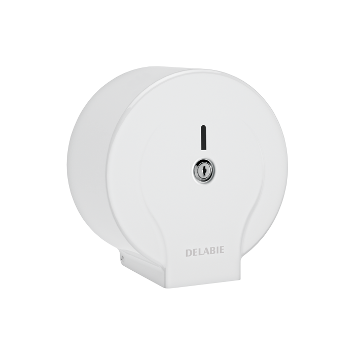 DELABIE jumbo toilet roll dispenser 200m, white epoxy coated steel