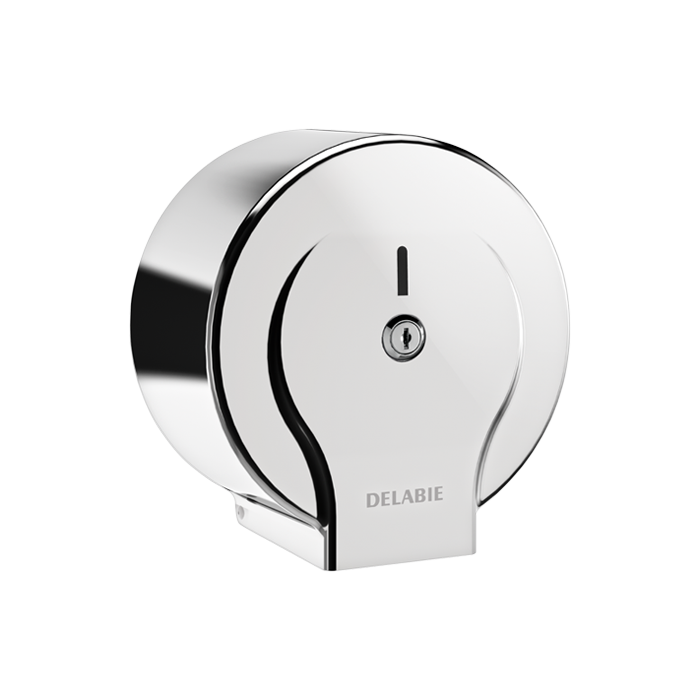DELABIE jumbo toilet roll dispenser 200m, bright stainless steel