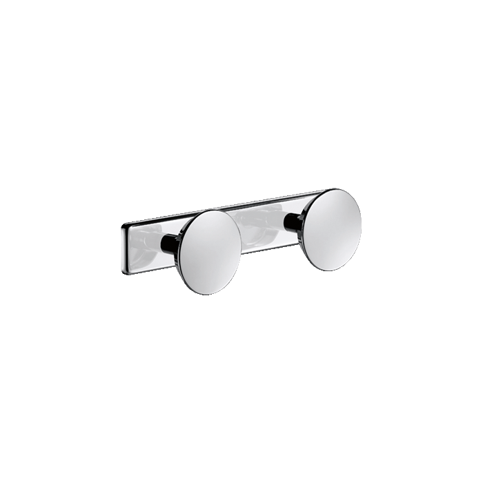 DELABIE wall-mounted coat hook, two knobs, bright and chrome-plated stainless steel