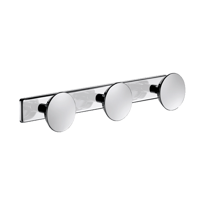 DELABIE wall-mounted coat hook, three knobs, bright and chrome-plated stainless steel