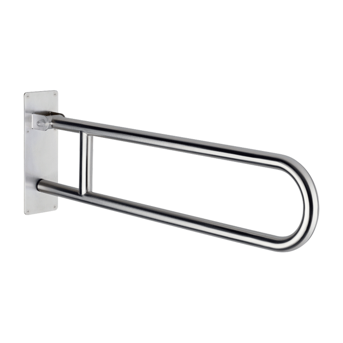 Barra de apoyo abatible DELABIE Basic para personas con discapacidad, Ø32, longitud 850 mm, acero inoxidable satinado