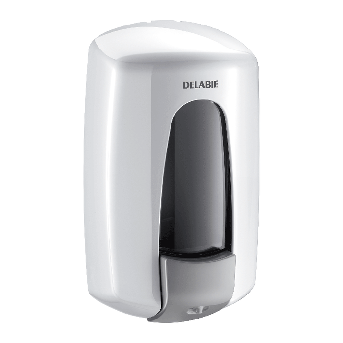 Nástenný dávkovač tekutého mydla DELABIE Hypereco, 900 ml, biely ABS