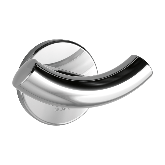 DELABIE double coat hook, towel hook, bright stainless steel