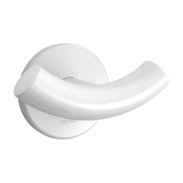 DELABIE double coat hook, towel hook, white epoxy stainless steel