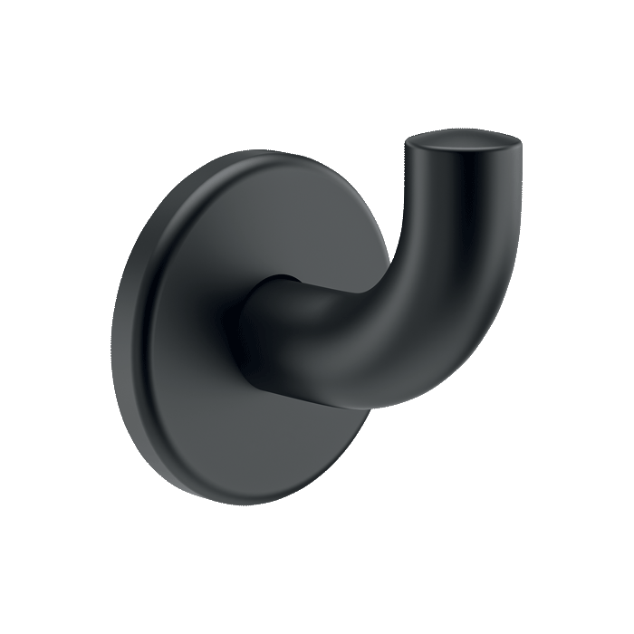 DELABIE coat hook, short model, matte black stainless steel