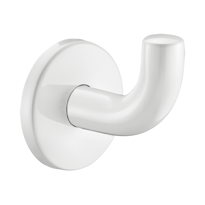 DELABIE coat hook, short model, white epoxy stainless steel