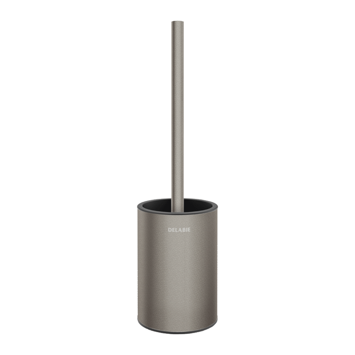 DELABIE Be-Line® wall-mounted WC brush set, metallic anthracite epoxy stainless steel