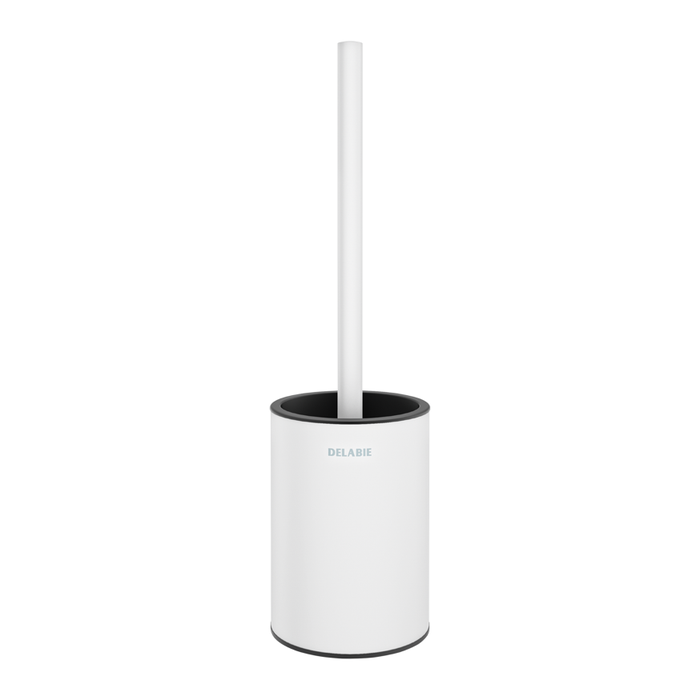 DELABIE Be-Line® wall-mounted WC brush set, matte white epoxy stainless steel