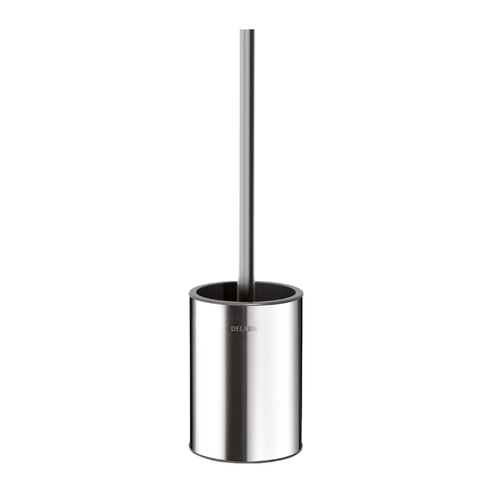 DELABIE floor-standing WC brush set, satin stainless steel