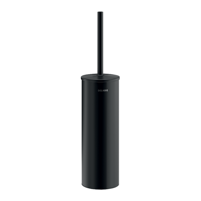 Escobillero de WC mural DELABIE con tapa, acero inoxidable epoxy negro mate