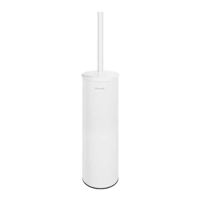 Portascopino a parete DELABIE Be-Line®, con coperchio, inox epossidico bianco opaco