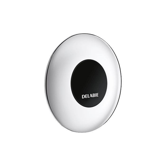 DELABIE TEMPOMATIC wall-mounted electronic shower valve, 230/12V mains supply with transformer, without spout, length 155mm