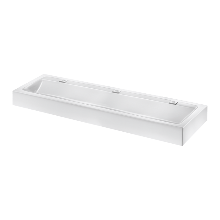 Wisząca umywalka zbiorowa DELABIE MINERALCAST, długość 1800 mm, z otworem Ø35