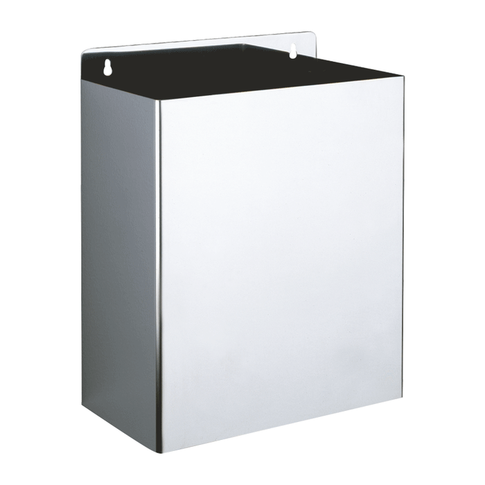 Wand, rechthoekige afvalemmer 13 L DELABIE, zonder deksel, glanzend RVS