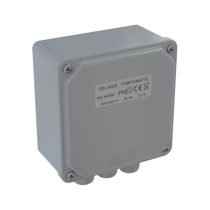 Elektronische doos 230/12 V met transformator voor DELABIE spoelventielen uit de 463xxx serie