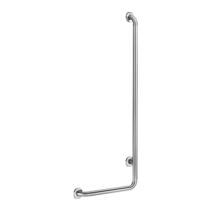 L-formet brusestøttegreb venstre DELABIE for handicappede, Ø32, højde 1150 mm, satin rustfri stål