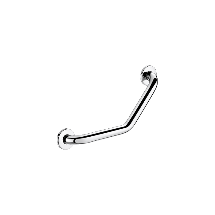 135° vinkelstøttegreb DELABIE for handicappede, Ø32, 220 × 220 mm, 2 punkter, blank rustfri stål