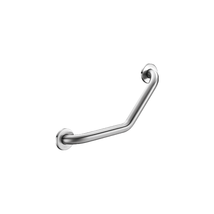 135° vinkelstøttegreb DELABIE for handicappede, Ø32, 220 × 220 mm, 2 punkter, satin rustfri stål