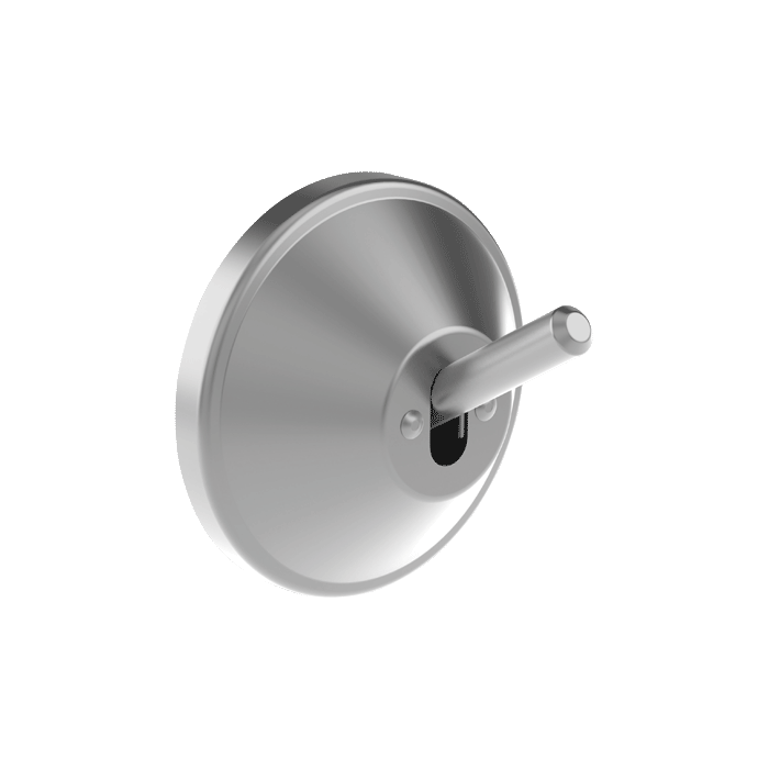 Anti-ligature coat hook, satin stainless steel