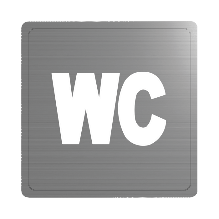Wandpiktogramm WC DELABIE, Edelstahl satiniert