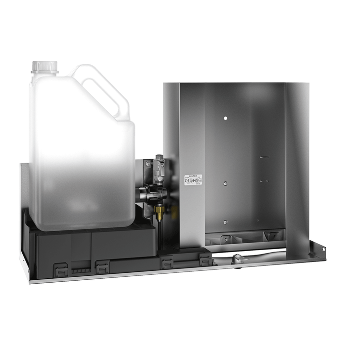 DELABIE 3-in-1 module for installation in cabinet, behind mirror, with electronic soap dispenser, electronic tap and paper towel dispenser