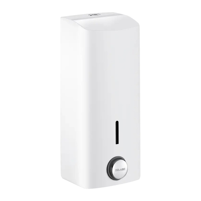 DELABIE 1L wall-mounted liquid soap dispenser, white epoxy stainless steel