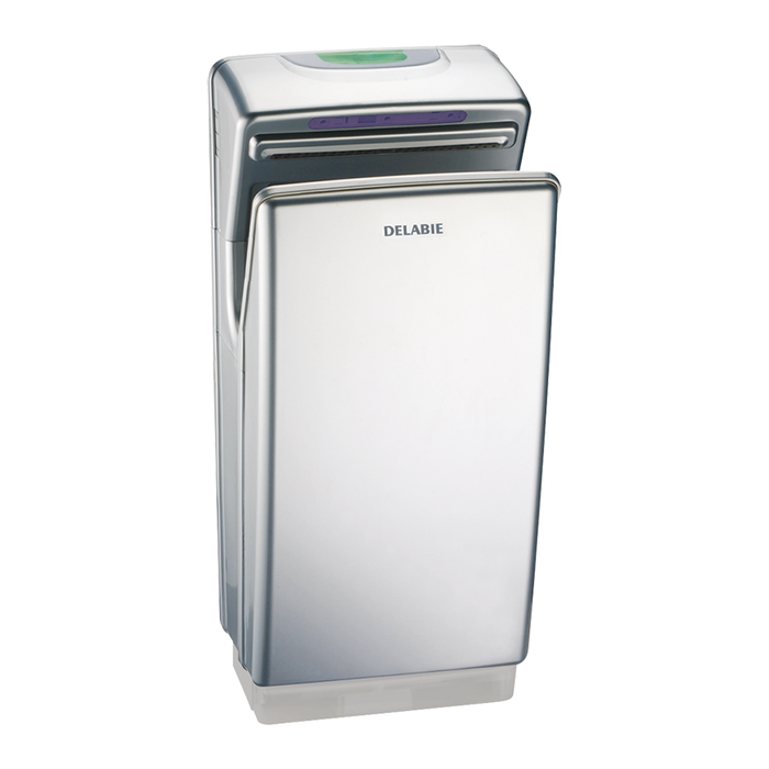 DELABIE SPEEDJET hands-in hand dryer, high-speed, with filters and reservoir, metallic grey finish