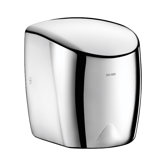 Secador de mãos DELABIE HIGHFLOW automático, com sopro potente, inox brilhante