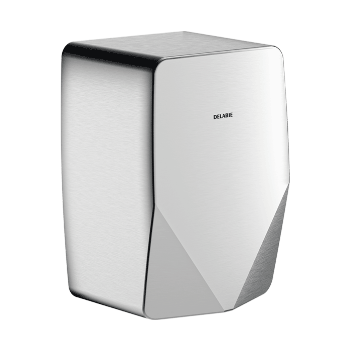 Secador de mãos DELABIE HIGHFLOW Compact, automático, com sopro potente, inox acetinado