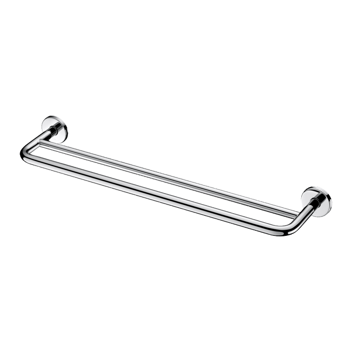 Wieszak na ręcznik DELABIE, 2 drążki, rozstaw 600 mm, inox błyszczący