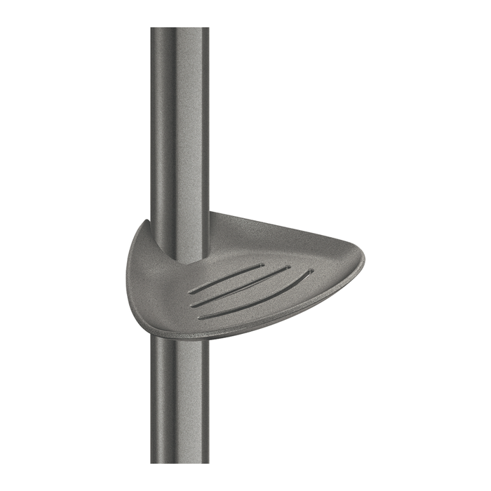 Porte-savon DELABIE Be-Line® sur curseur, montage sur barre de douche, anthracite métallisé