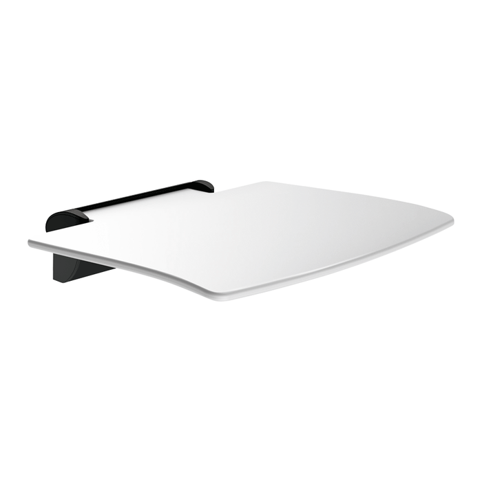 DELABIE Be-Line® lift-up and removable shower seat, for people with disabilities, matte black aluminium fixing