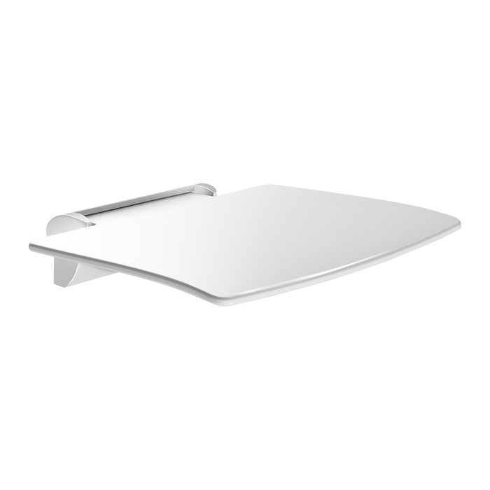 DELABIE Be-Line® lift-up and removable shower seat, for people with disabilities, matte white aluminium fixing