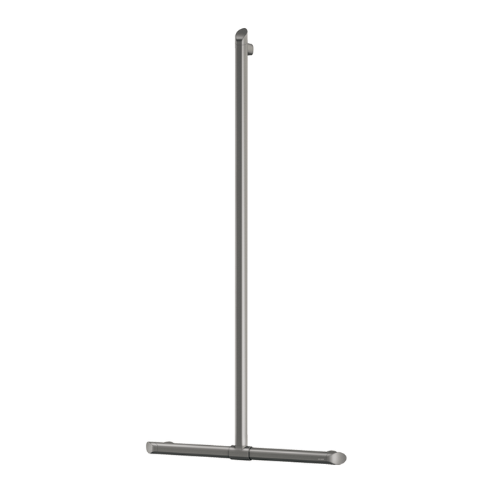 T-formet brusestøttegreb DELABIE Be-Line®, for handicappede, højde 1130 mm, antracit metallisk epoxy aluminium