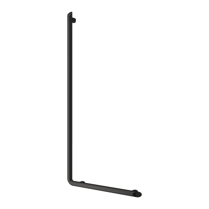 L-formet brusestøttegreb DELABIE Be-Line®, for handicappede, Ø35, højde 1130 mm, matsort epoxy aluminium