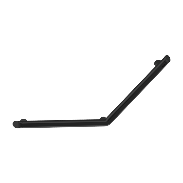 135° vinkelstøttegreb DELABIE Be-Line®, for handicappede, Ø35, 400 × 400 mm, matsort epoxy aluminium