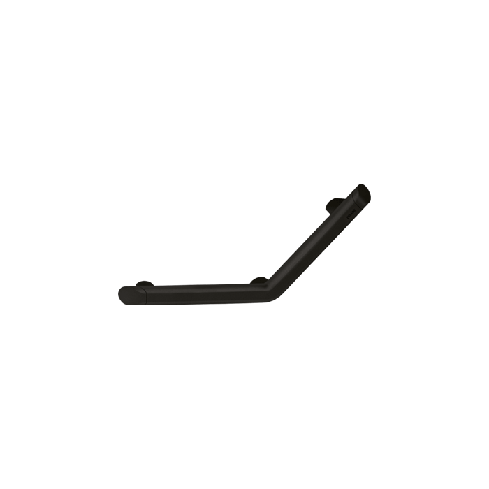135° vinkelstøttegreb DELABIE Be-Line®, for handicappede, Ø35, 220 × 220 mm, matsort epoxy aluminium