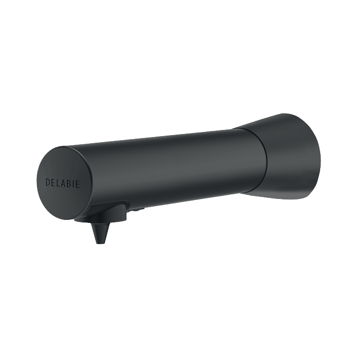 Distributore elettronico di sapone liquido o schiuma a parete DELABIE BINOPTIC, serbatoio 1 L, alimentazione di rete 230/6 V con trasformatore, inox nero opaco